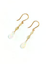 Diamond Bead 1.40 carat & Opal Drop 2.7 carat 14kt Gold Earring