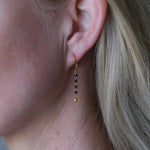 Black Diamond Bead 1.77 carat Earring 14kt Gold