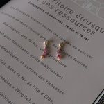 Diamond  & Tourmaline Beads with Gold Filled Bead & 14kt Yellow Gold Earring