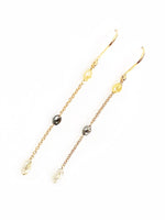 Black Diamond Bead 1.10 carat Earring 14kt Gold