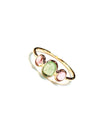 Green & Pink Tourmaline Cabochon 14kt Gold Ring