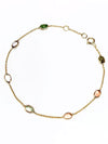 Multi Tourmaline Cabochon  14kt Gold Bracelet