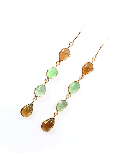 Multi Tourmaline 14kt Gold Earring