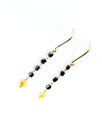 Black Diamond Bead 1.77 carat Earring 14kt Gold