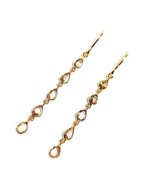 Diamond Rose Cut 0.91 carat 14kt Yellow Gold Earring