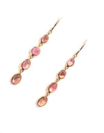 Pink Tourmaline  14kt Yellow Gold Earring