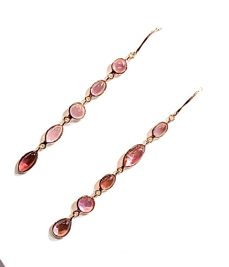 Pink Tourmaline 14kt Yellow Gold Earring