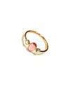 Green And Pink Tourmaline 14kt Yellow Gold Ring