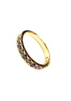 Black Diamond Half Eternity 14kt Yellow Gold Ring