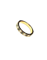 Black Diamond  & White Diamond  Half Eternity 14kt Gold Ring