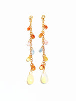 Diamond, Sapphire, Opal Gold Filled Chain & 14kt Gold Earring