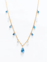 Tanzanite & Sapphire Drop Bead  Necklace