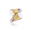 Pearl & Ruby Gold & Silver Ring