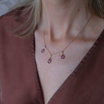 Tourmaline  & Diamond  Drop 14kt Yellow Gold  Necklace