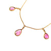 Tourmaline  & Diamond  Drop 14kt Yellow Gold  Necklace