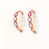 Pink Sapphire  18Kt Gold Hoop Earrings