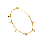 Diamond 2.3 Carat beads 9 & 18kt Yellow Gold Bracelet